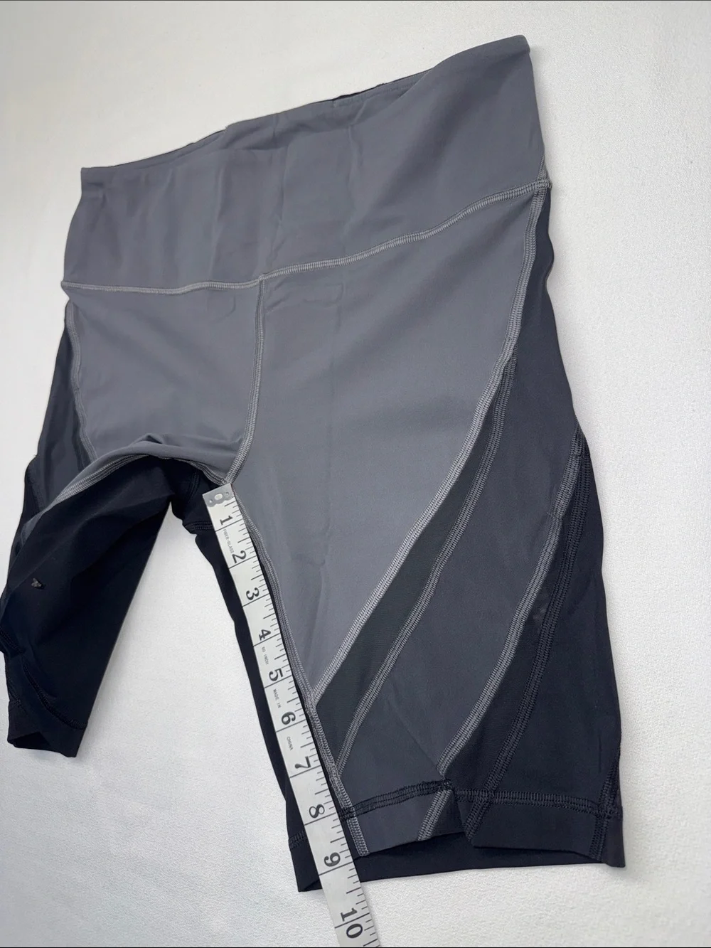 lululemon athletica Two-Tone Gray & Black High-Rise Bike Shorts
